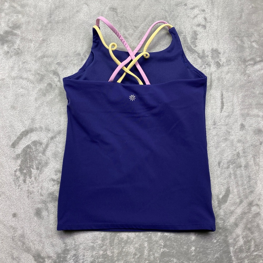 Athleta Girl Blue Crossback Tank Top Athletic Athleticwear Sz L/12 Athleisure - Picture 5 of 6